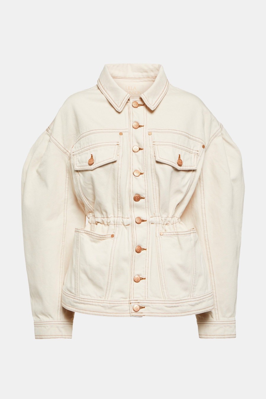 Denim ULLA JOHNSON | The Odette Jacket In Cowrie Wash Neutrals