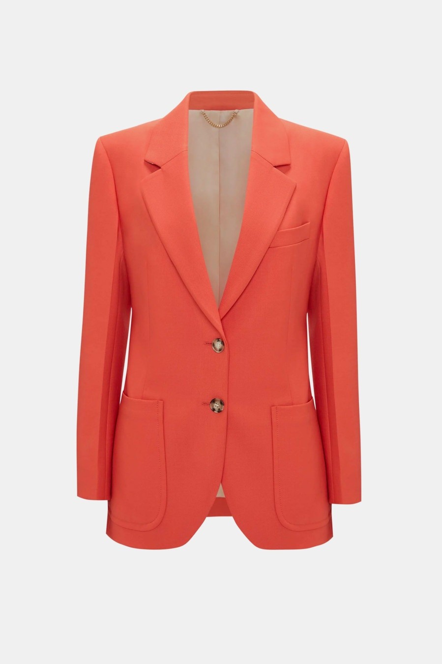 Coats And Jackets Victoria Beckham | Patch Pocket Jacket In Papaya Orange