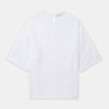 Tops And Shirts Tibi | Crinkle Shirting Easy Tee In White