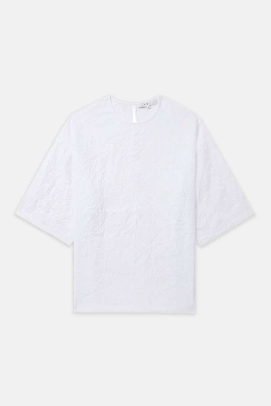 Tops And Shirts Tibi | Crinkle Shirting Easy Tee In White