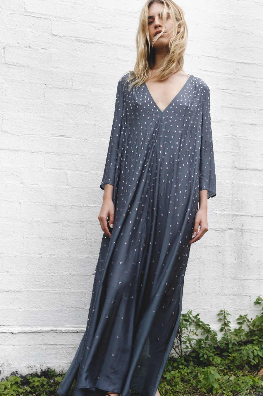 Dresses Sarah Jane Clarke | La Luna Dress In Misty Sea Blue