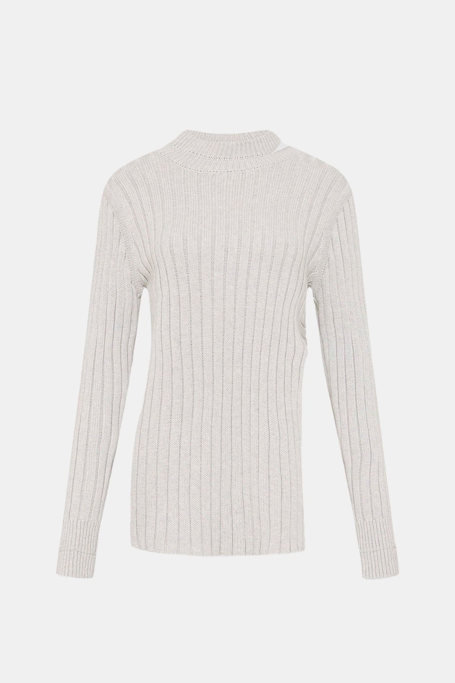 Knitwear And Sweaters ST. AGNI | Deconstructed Rib Knit Jumper In Soft Grey