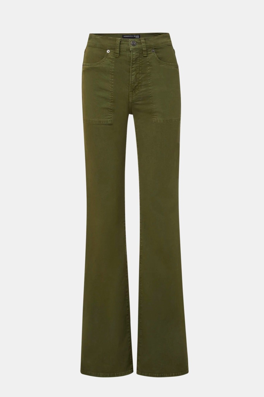 Denim Veronica Beard | Crosbie Wide Leg Jean In Army Green