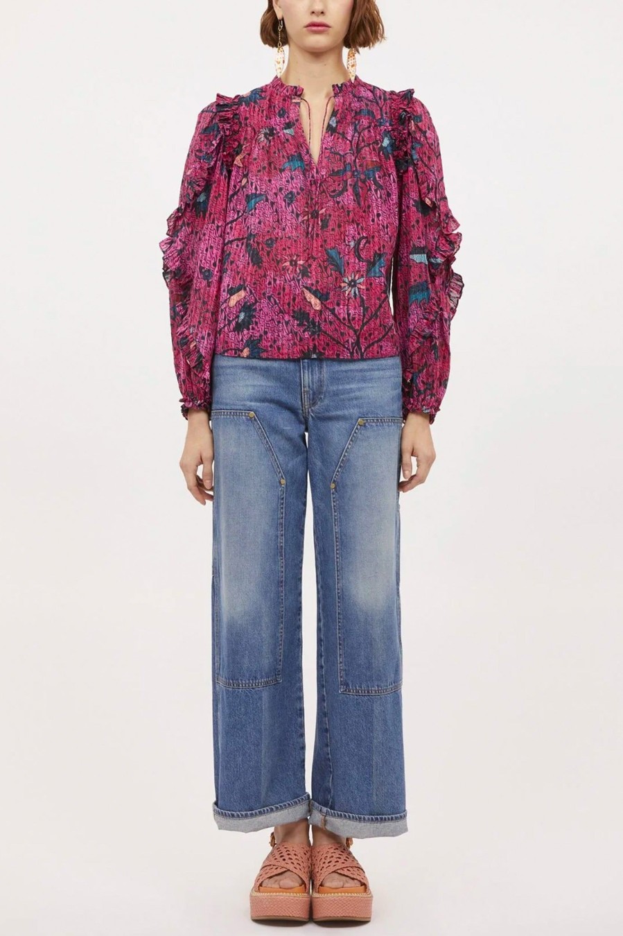 Tops And Shirts ULLA JOHNSON | Manet Blouse In Snapdragon Pink