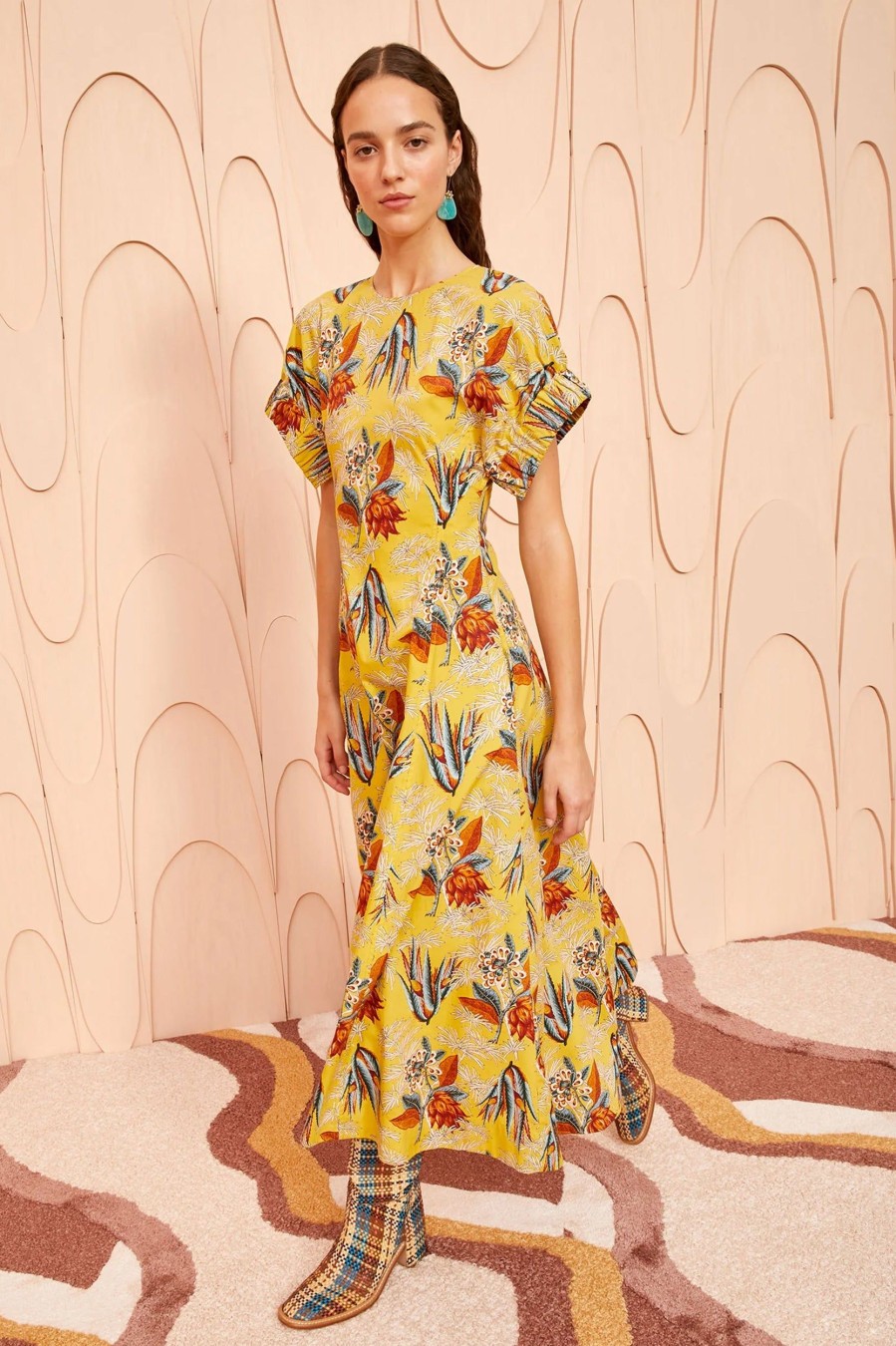 Dresses ULLA JOHNSON | Devon Dress In Marigold Yellow