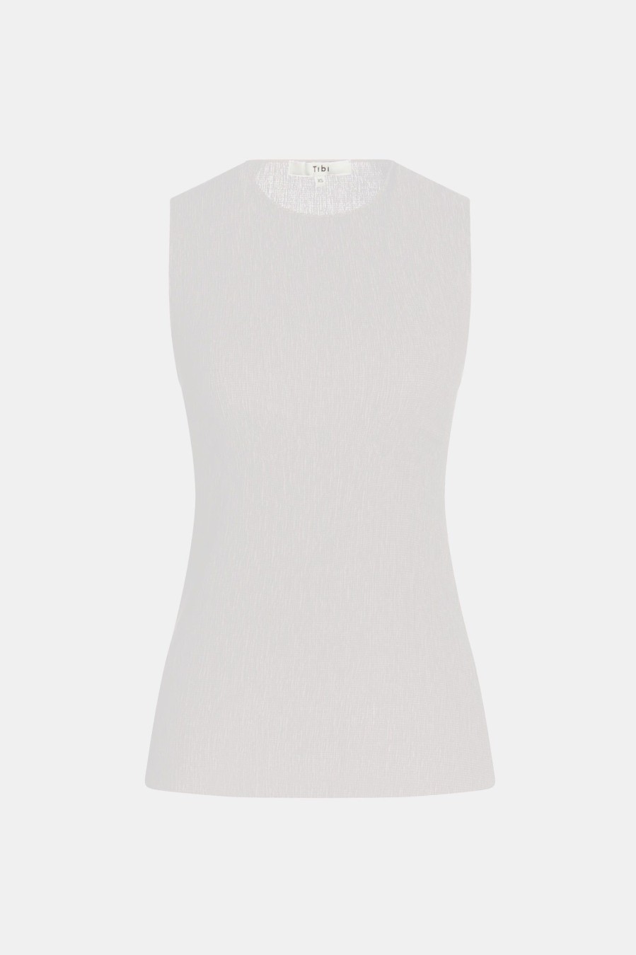 Tops And Shirts Tibi | Sage Crinkle Lyocell Fitted Tank In Ivory Neutrals