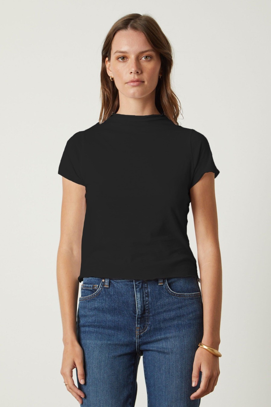 Tops And Shirts Velvet | Jackie Tee In Black