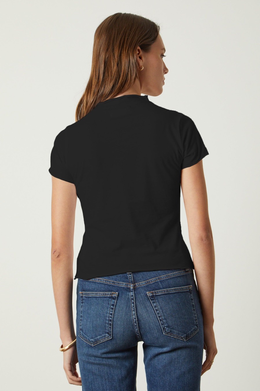 Tops And Shirts Velvet | Jackie Tee In Black