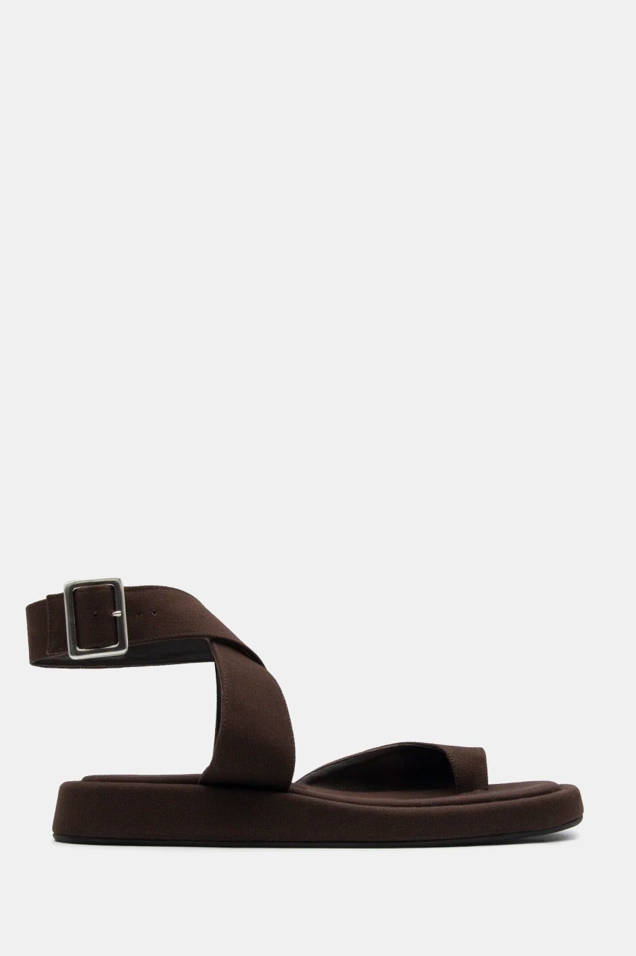 Shoes GIA BORGHINI | Rosie 4 Canvas Sandal In Chocolate Brown