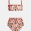 Swimwear Agua by Agua Bendita | Nopal Lunar Hand-Embroidered Bikini Set Pink