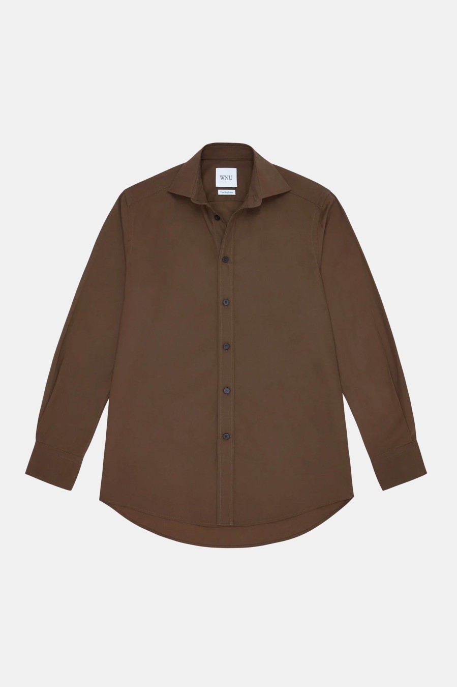 Tops And Shirts With Nothing Underneath | The Boyfriend Shirt In Fine Poplin Chocolate Brown