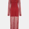 Dresses All That Remains | Grace Cotton Crochet Dress In Red