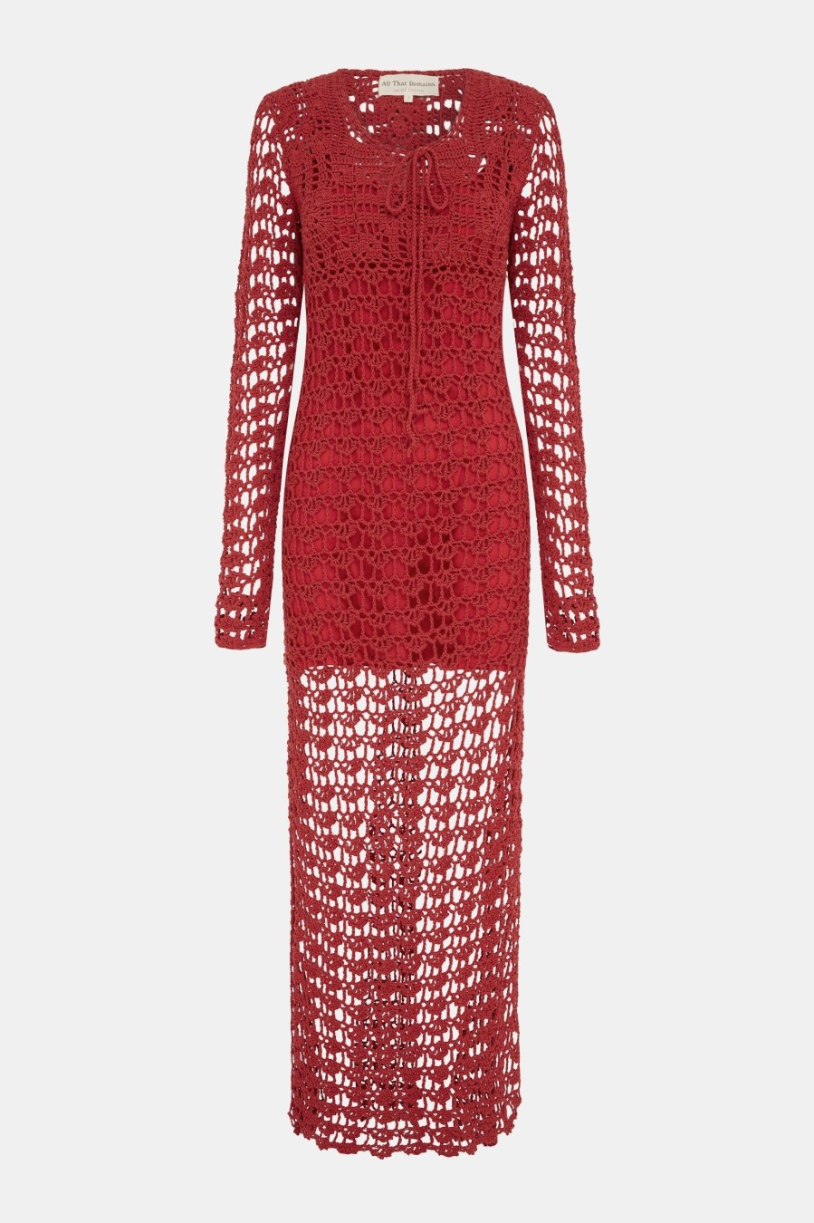 Dresses All That Remains | Grace Cotton Crochet Dress In Red