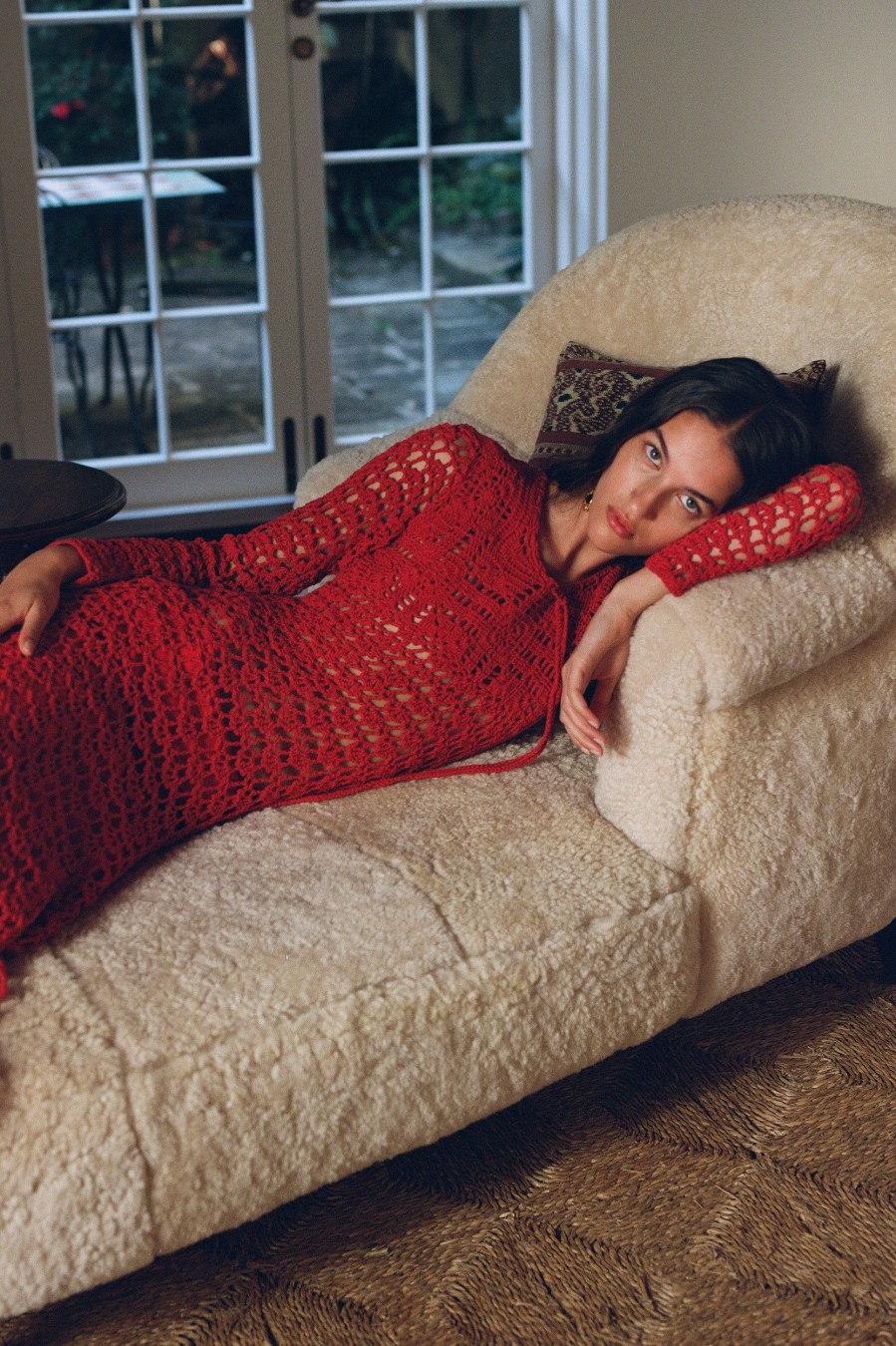 Dresses All That Remains | Grace Cotton Crochet Dress In Red