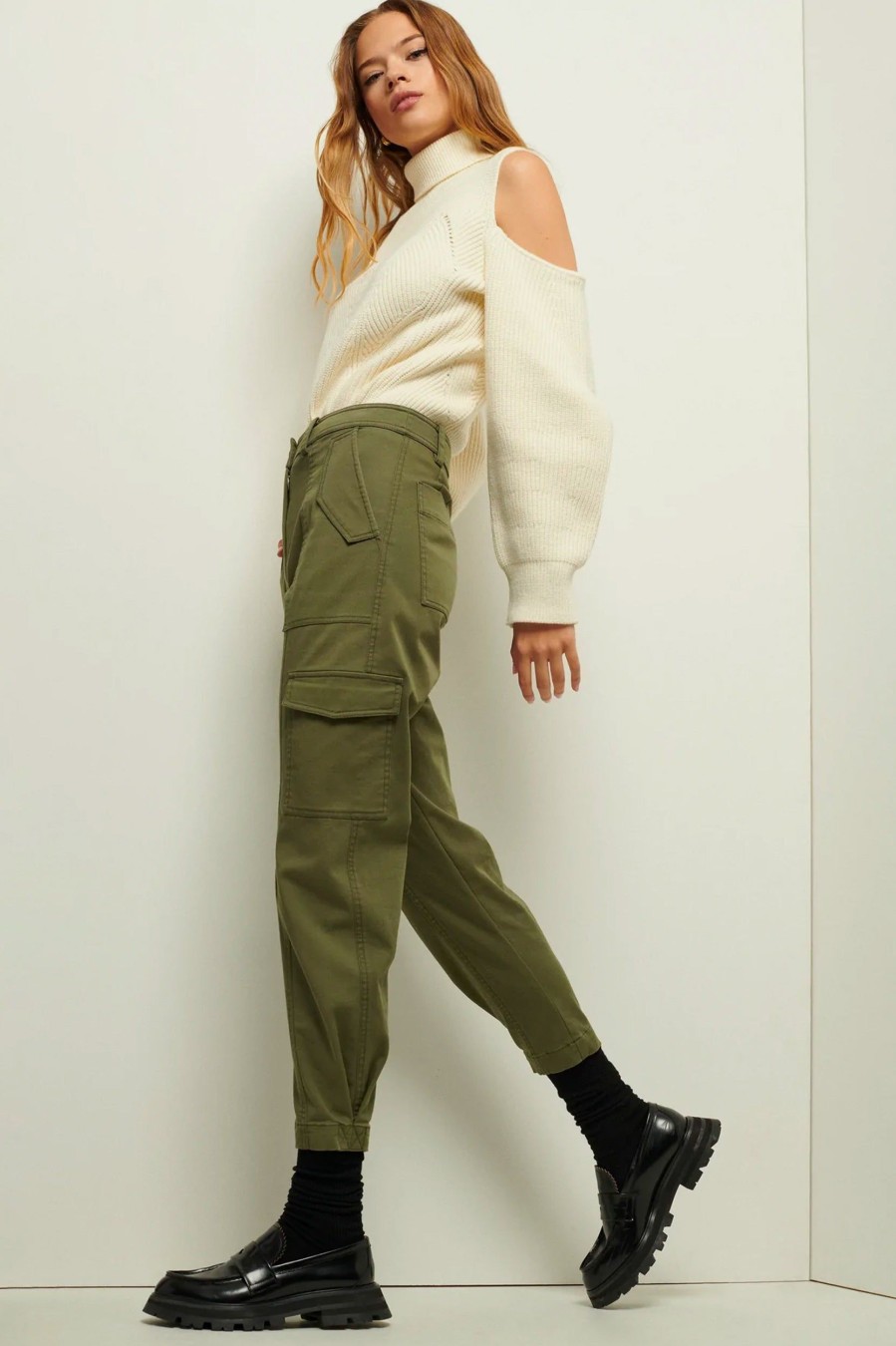 Trousers Derek Lam 10 Crosby | Elian Utility Pant In Fatigue Green