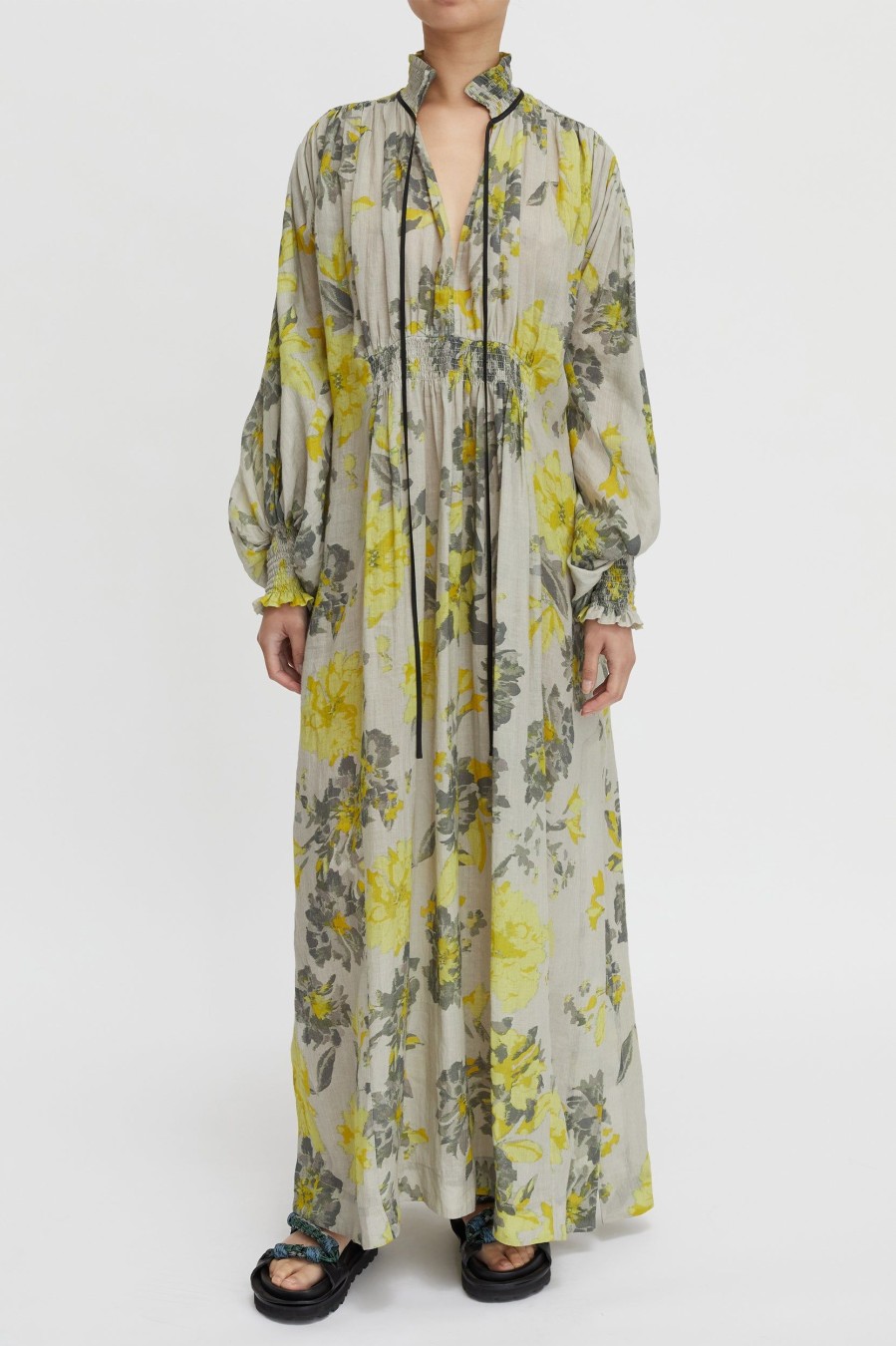 Dresses Lee Mathews | Lila Dress In Lemon Yellow