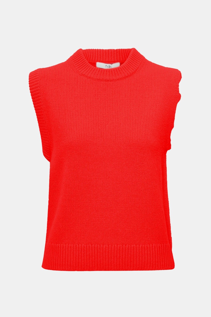 Knitwear And Sweaters Tibi | Soft Lambswool Distressed Vest In Red