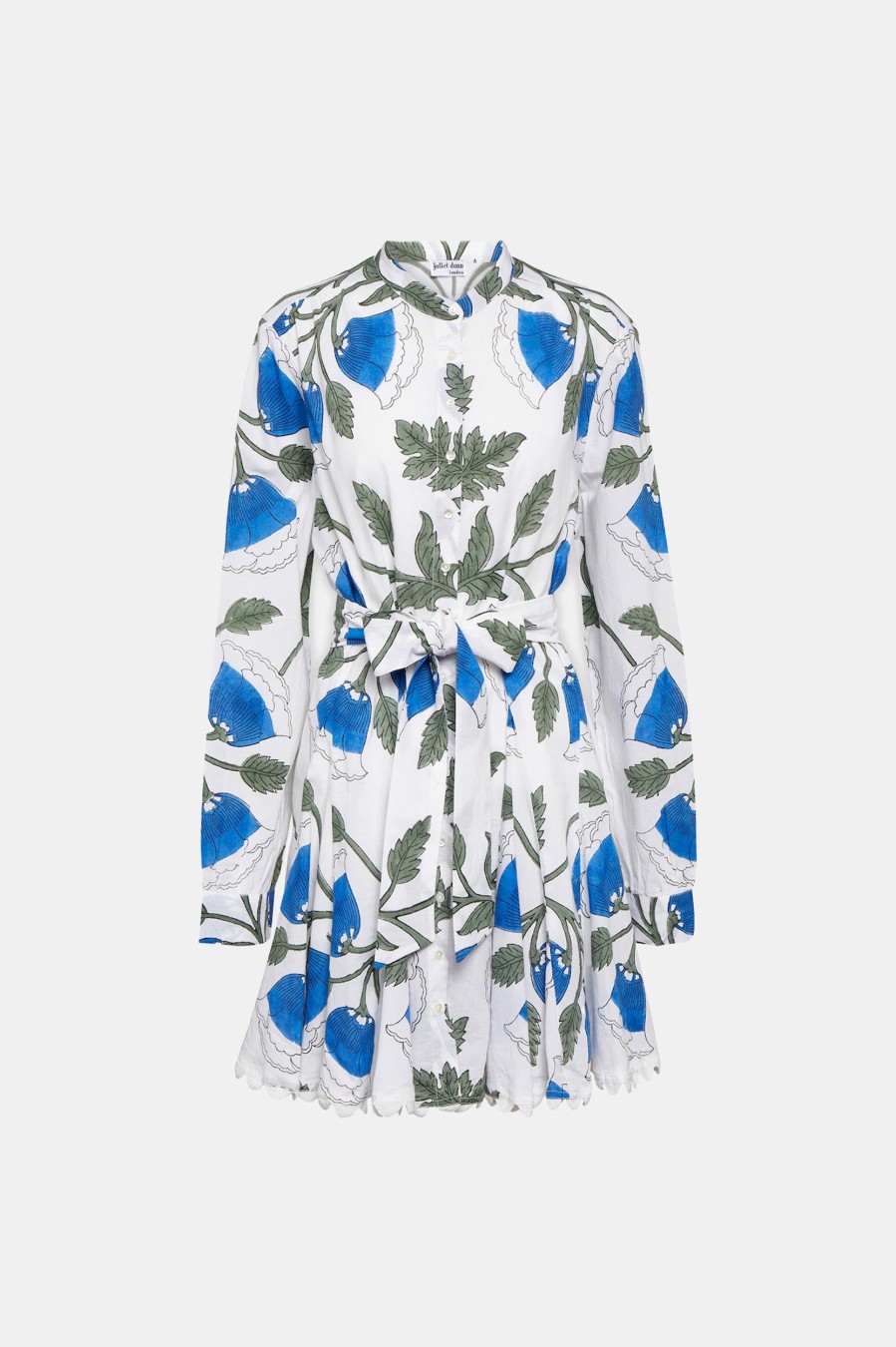 Dresses Juliet Dunn London | Godet Dress In Belleflower Blue Floral