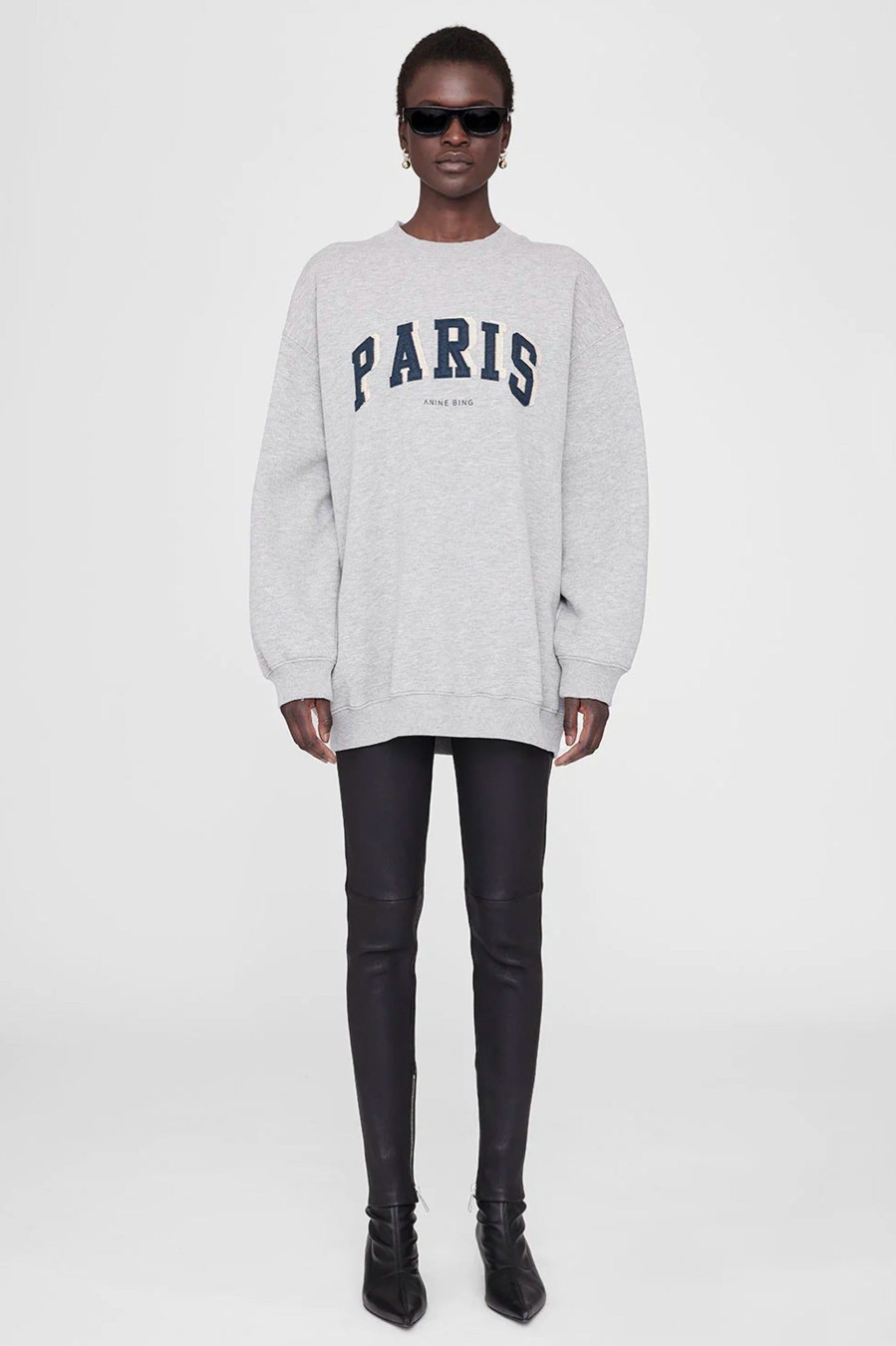 Knitwear And Sweaters Anine Bing | Tyler Sweatshirt Paris In Heather Grey