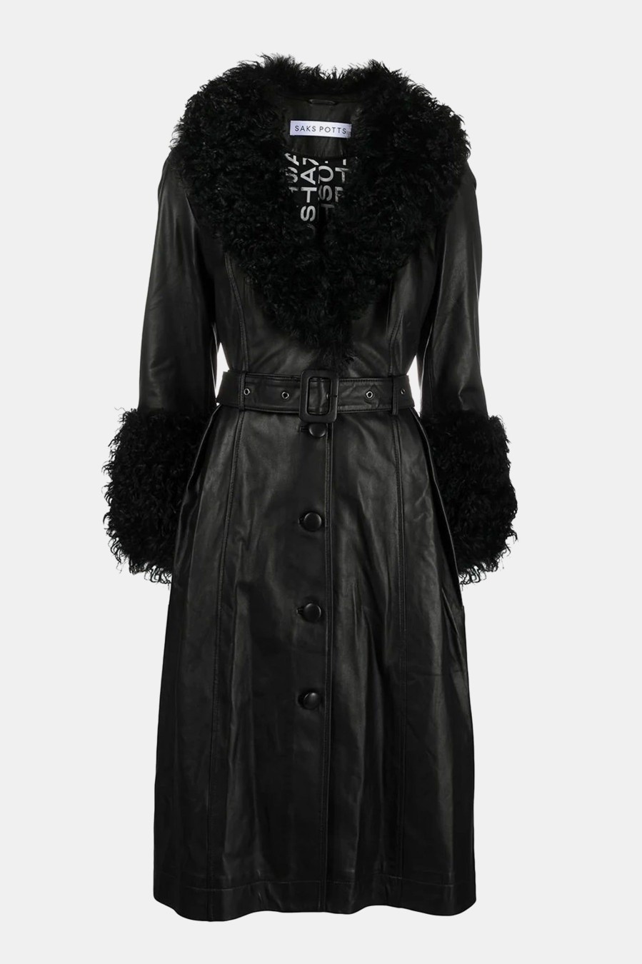 Coats And Jackets SAKS POTTS | Foxy Shearling Coat In Black