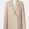 Coats And Jackets Anine Bing | Fishbone Blazer In Tan And Cream