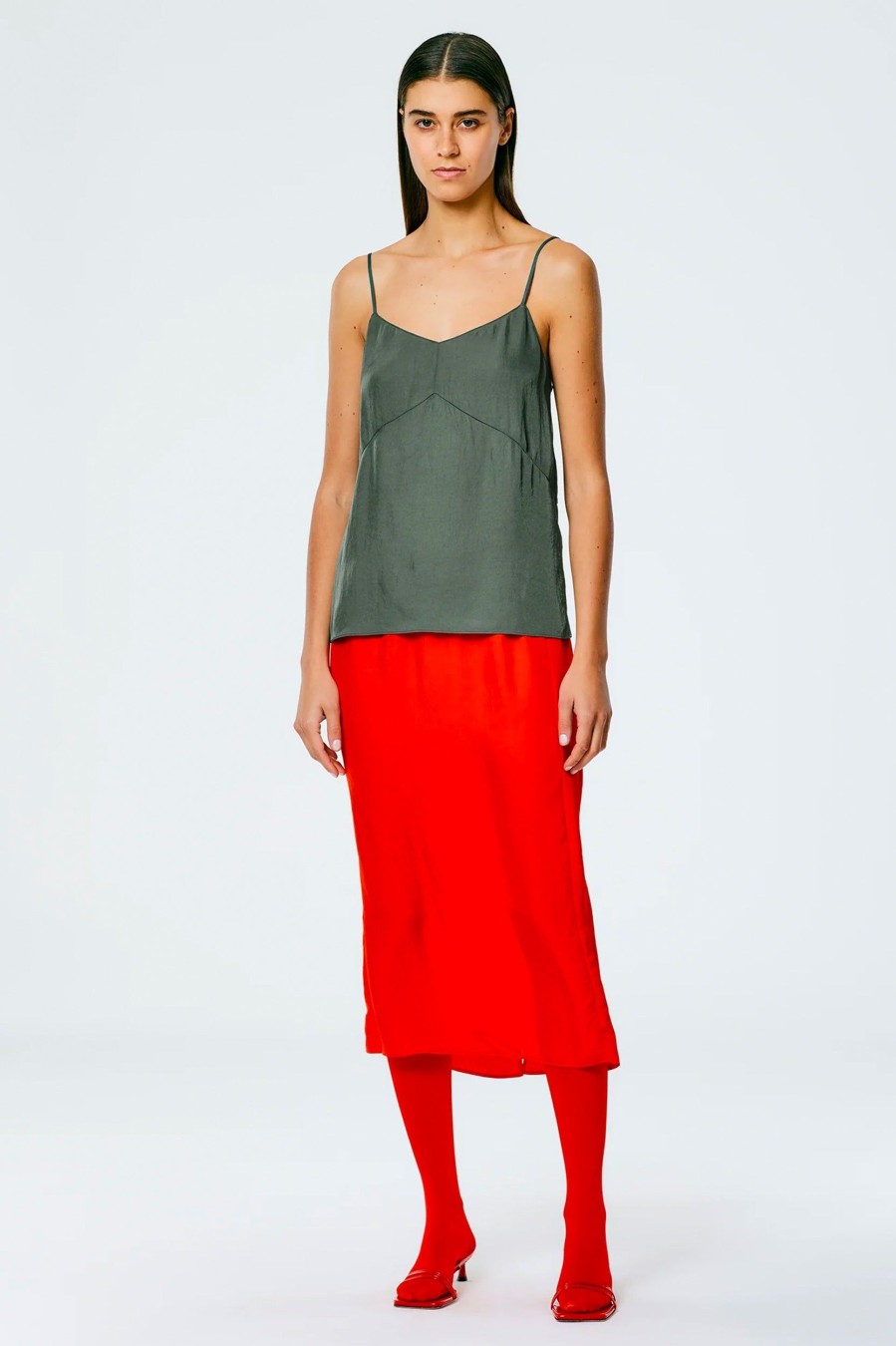 Skirts Tibi | The Slip Skirt In Red