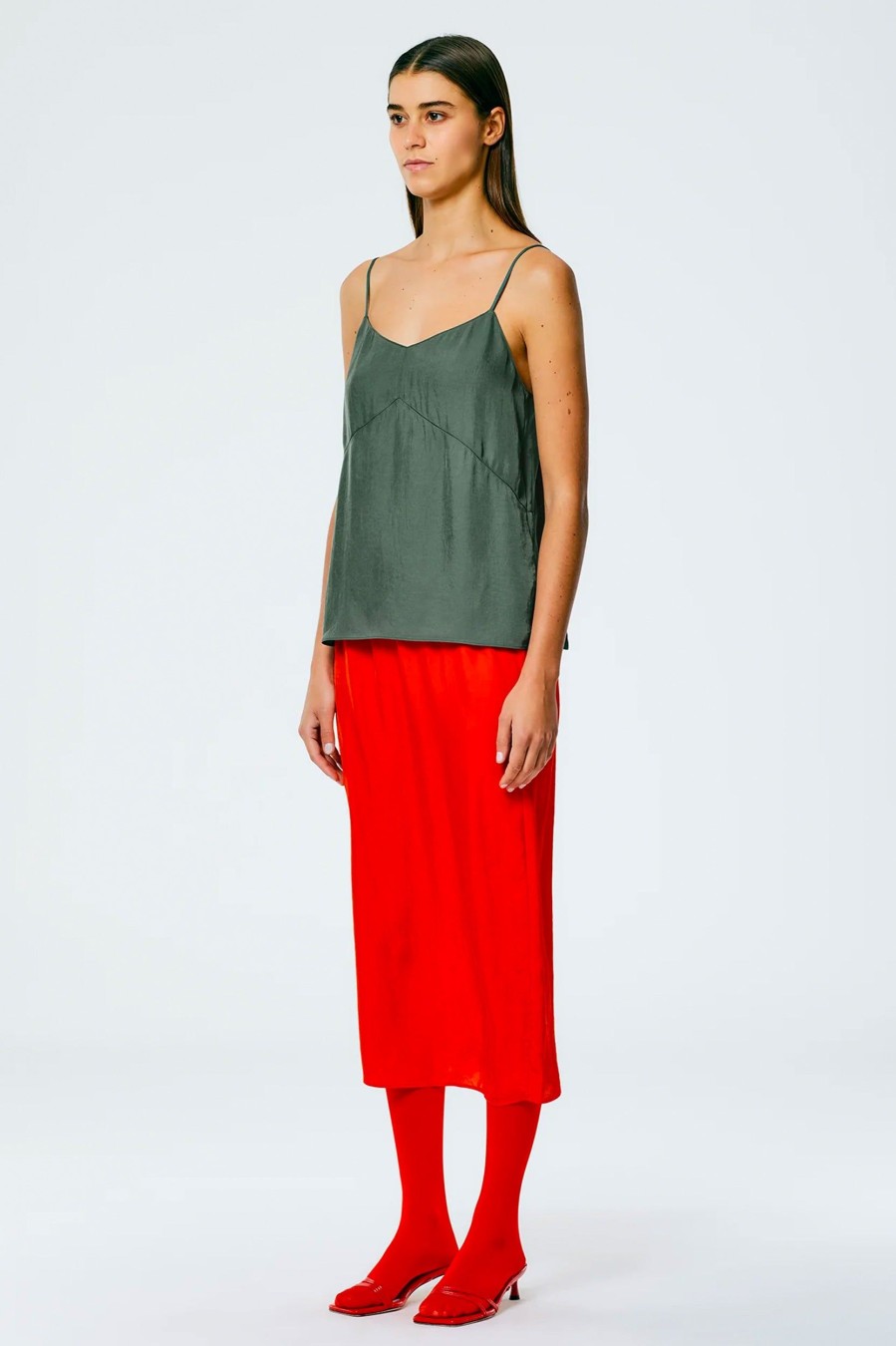 Skirts Tibi | The Slip Skirt In Red