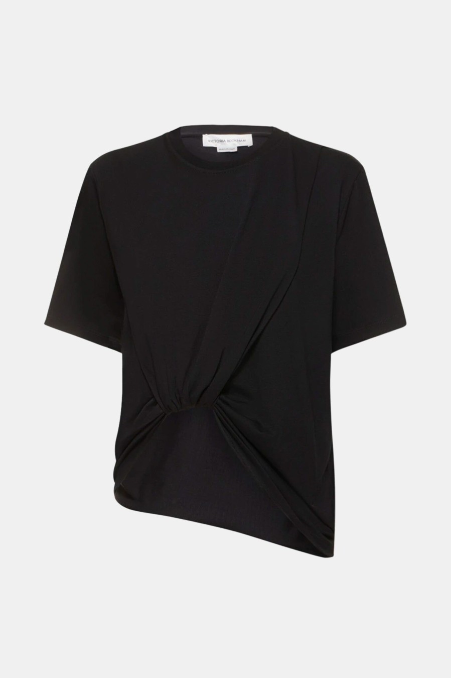 Tops And Shirts Victoria Beckham | Twist Front Tee In Black