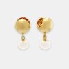 Accessories Mineraleir | Tabitha Pearl Drop In Gold 18Kt Brushed Gold