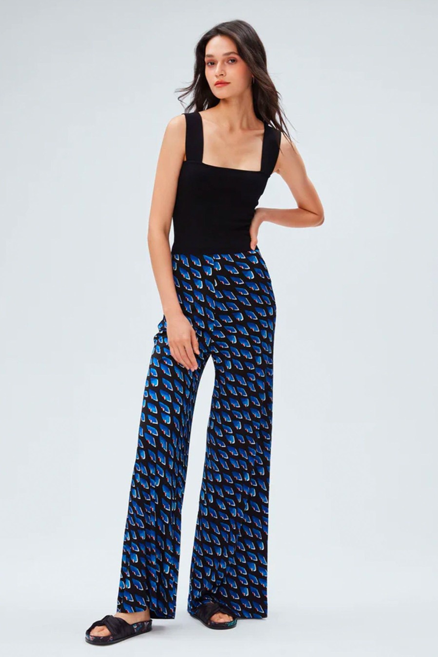 Trousers Diane Von Furstenberg | Holly Pants In Betta Scales Blue