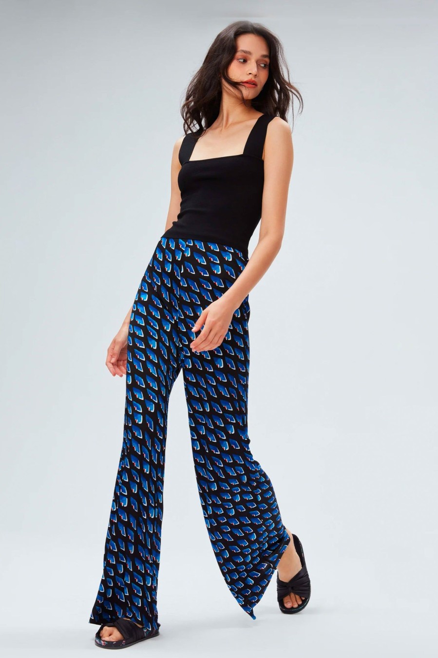 Trousers Diane Von Furstenberg | Holly Pants In Betta Scales Blue