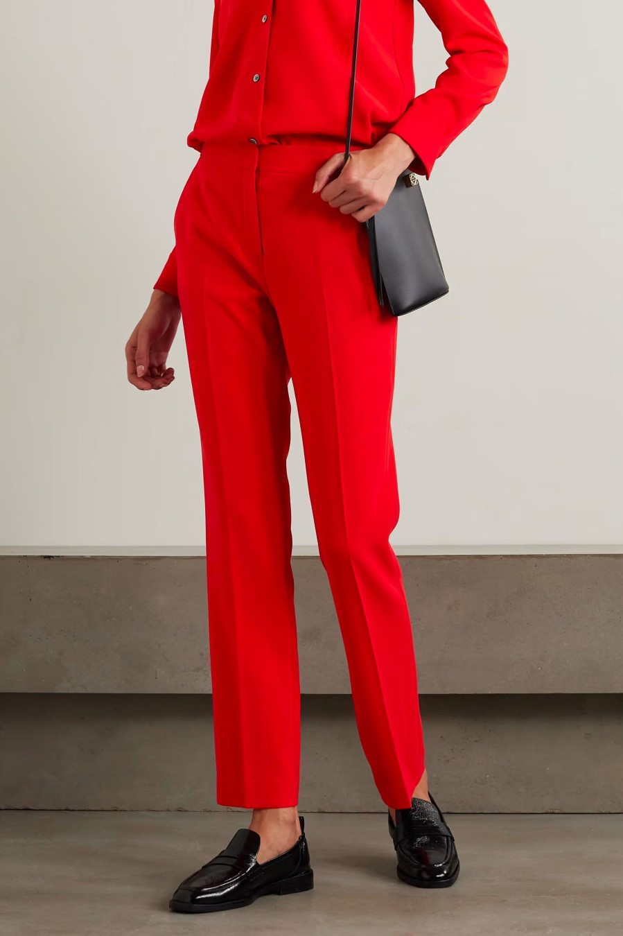 Trousers Theory | Slim Straight Pant In Geranium Red