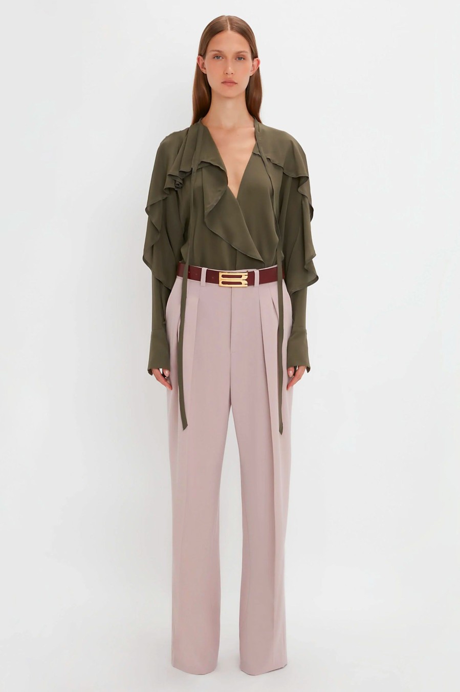 Tops And Shirts Victoria Beckham | Romantic Blouse In Oregeno Green