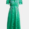 Dresses Saloni London | Lea Dress In Kelly Green