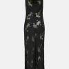 Dresses ST. AGNI | Semi Sheer Floral Dress In Black