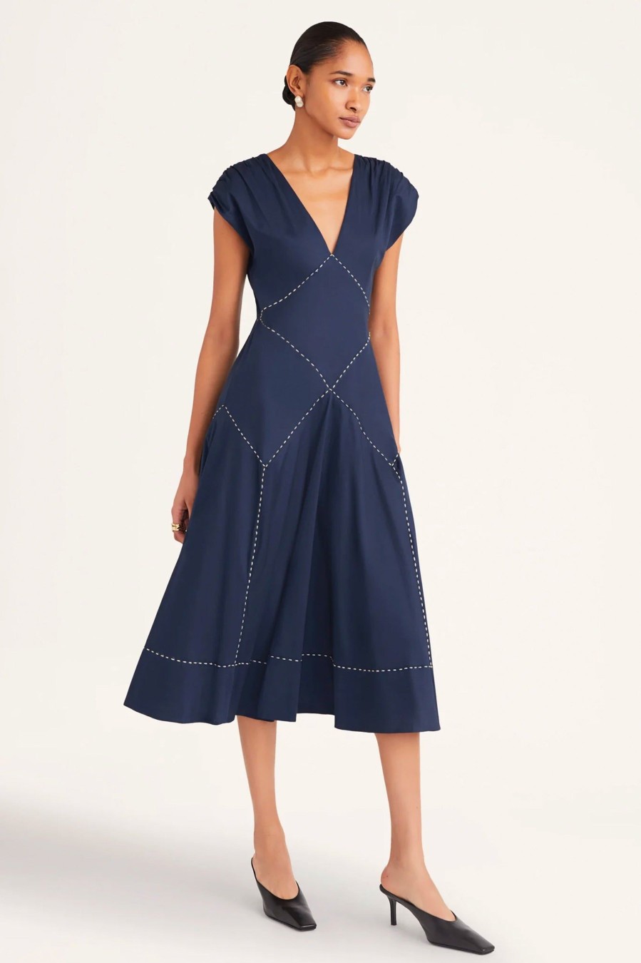 Dresses Merlette | Skane Dress In Navy Blue