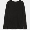 Tops And Shirts ATM Anthony Thomas Melillo | Slub Jersey Ls Destroyed Wash Tee In Black