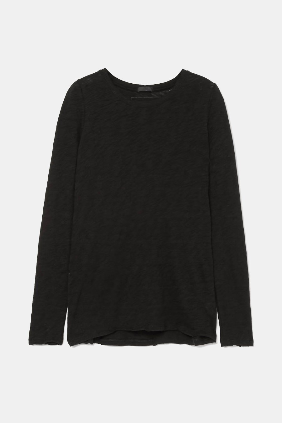 Tops And Shirts ATM Anthony Thomas Melillo | Slub Jersey Ls Destroyed Wash Tee In Black