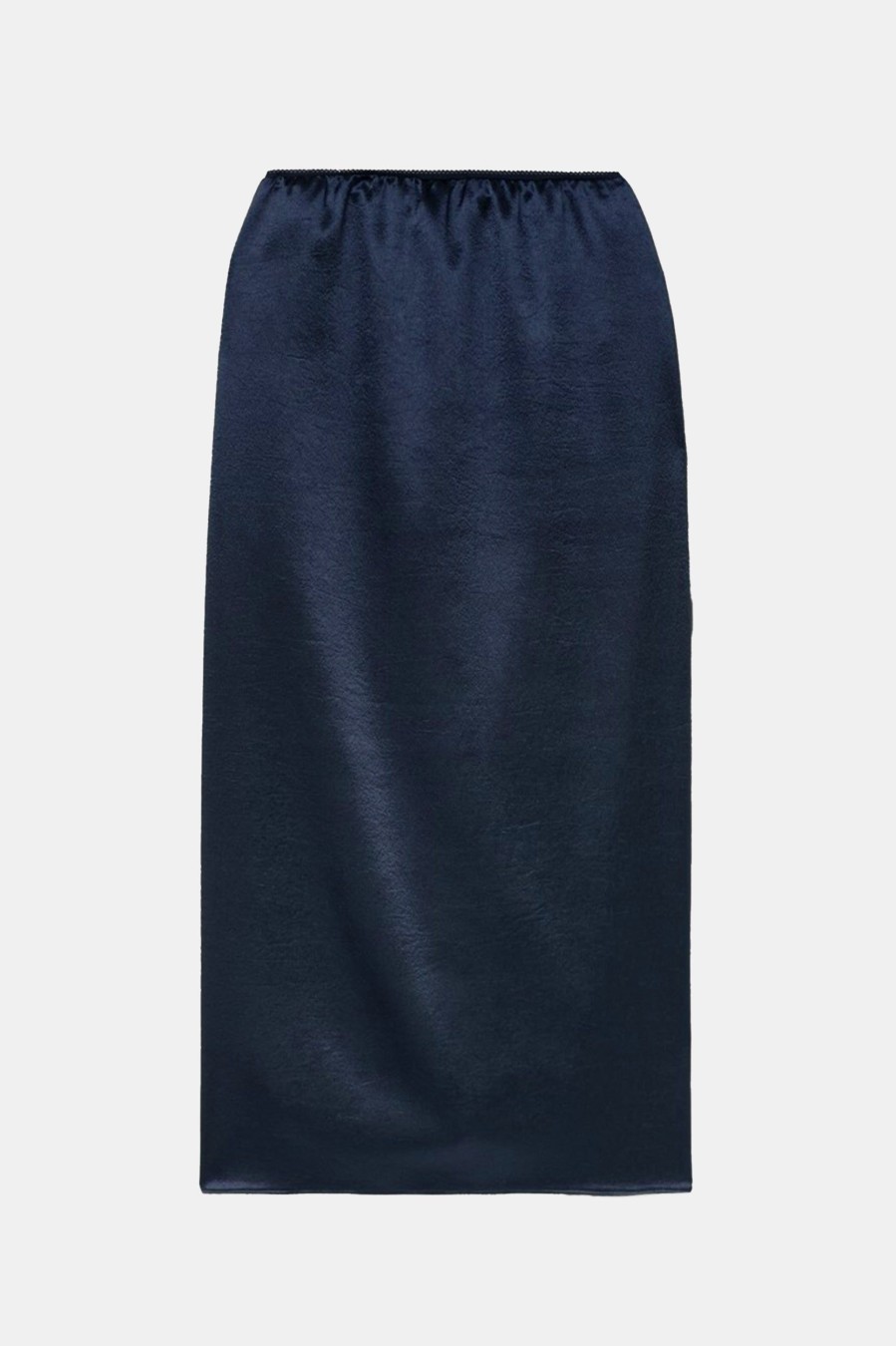 Skirts Tibi | Summer Satin Slip Skirt In Dark Navy Blue