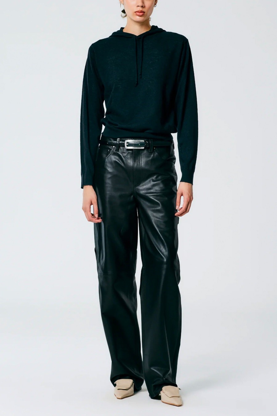 Trousers Tibi | Leather Sam Jean Black