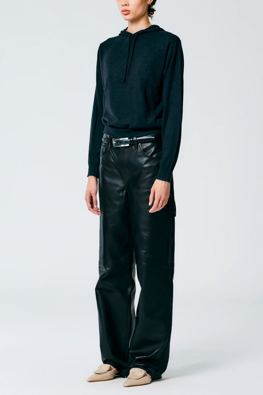 Trousers Tibi | Leather Sam Jean Black