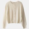 Knitwear And Sweaters Nothing Written | Panna Round Cardigan In Ivory Neutrals