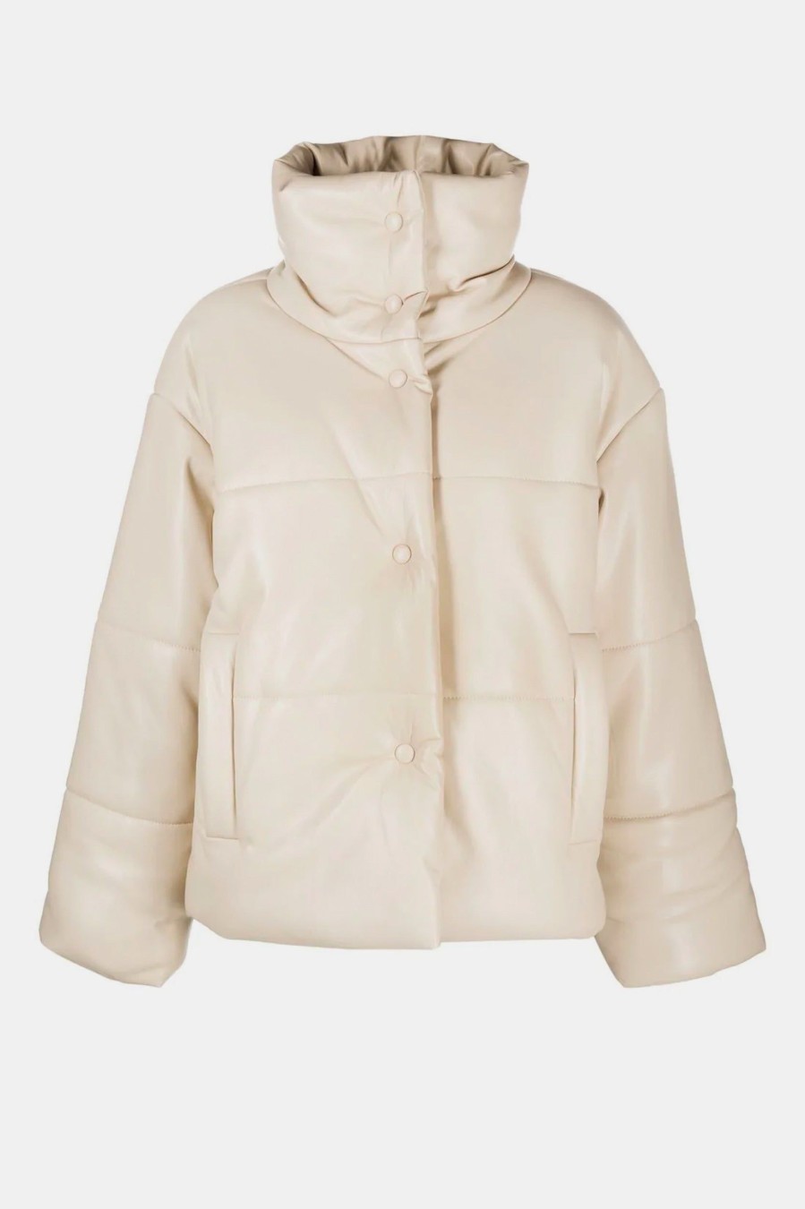 Coats And Jackets Nanushka | Hide Puffer Jacket In Cream Neutrals