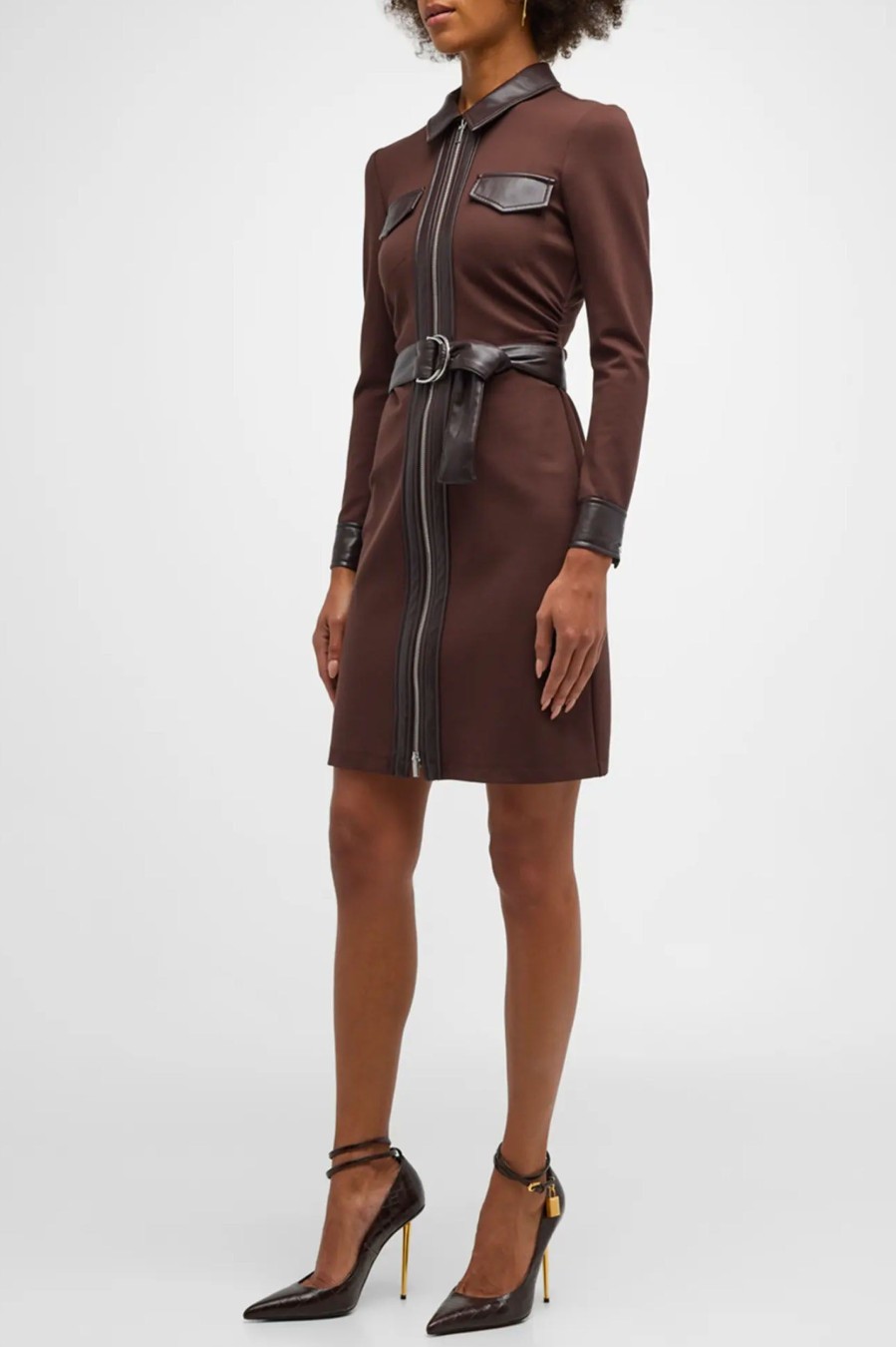 Dresses Derek Lam 10 Crosby | Jayda Dress In Chocolate Brown