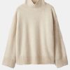 Knitwear And Sweaters Soft Goat | Boyfriend Turtleneck Cashmere Sweater In Sand Neutrals