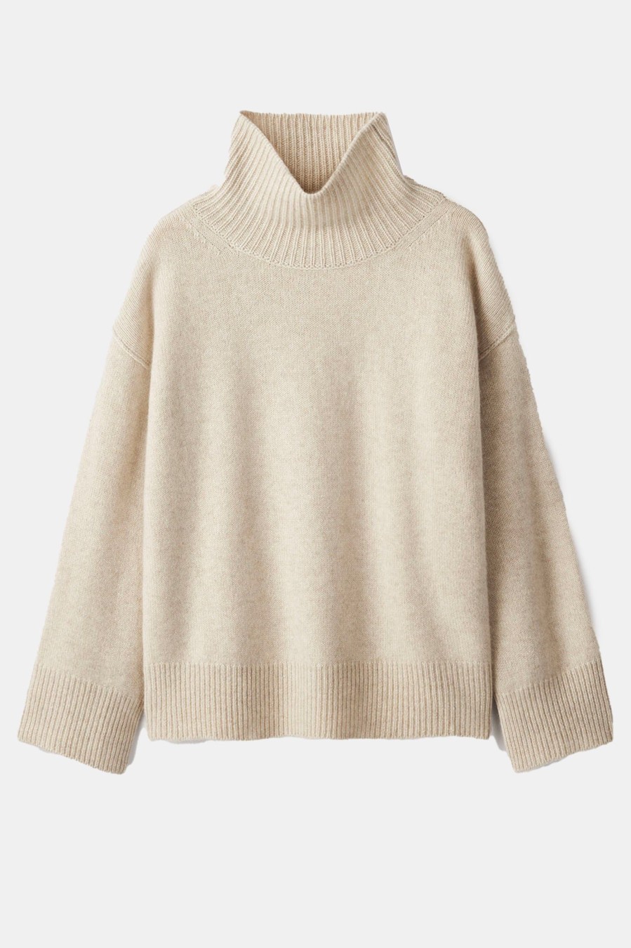 Knitwear And Sweaters Soft Goat | Boyfriend Turtleneck Cashmere Sweater In Sand Neutrals