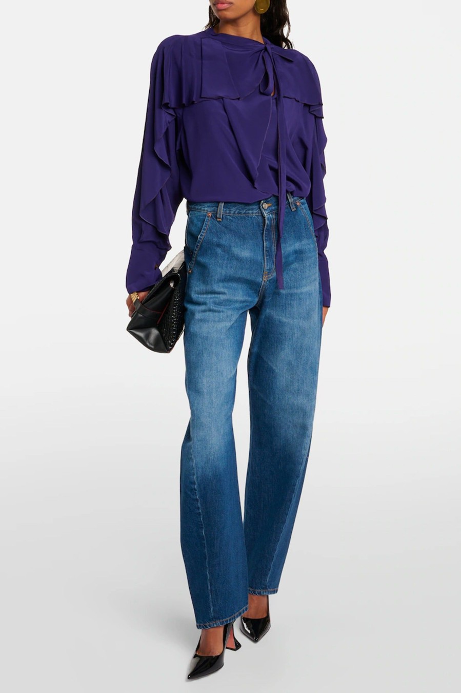 Denim Victoria Beckham | Twisted Slouch Jean In Vintage Wash Denim