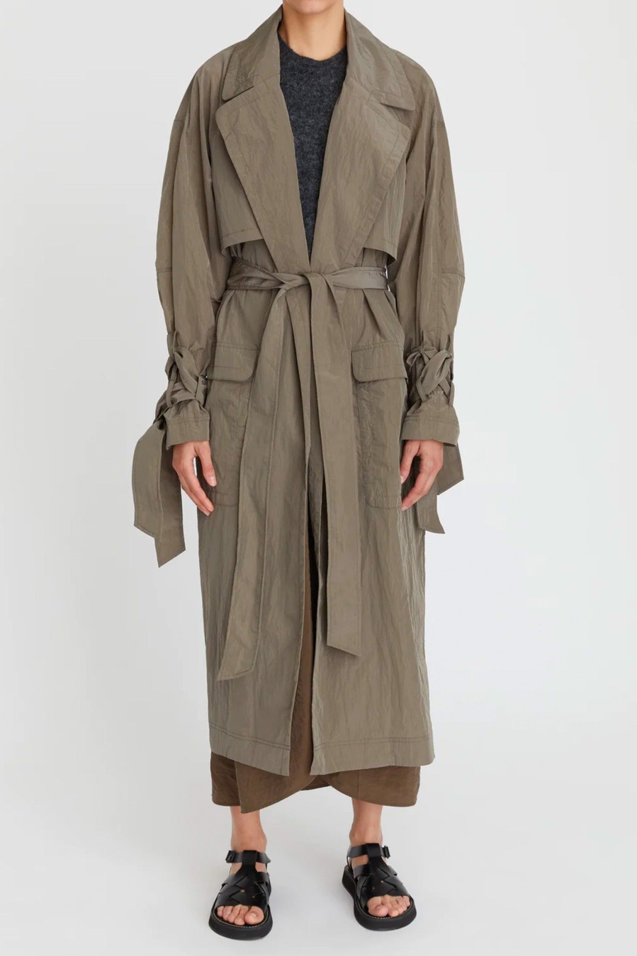 Coats And Jackets Lee Mathews | Aster Trech In Khaki Green