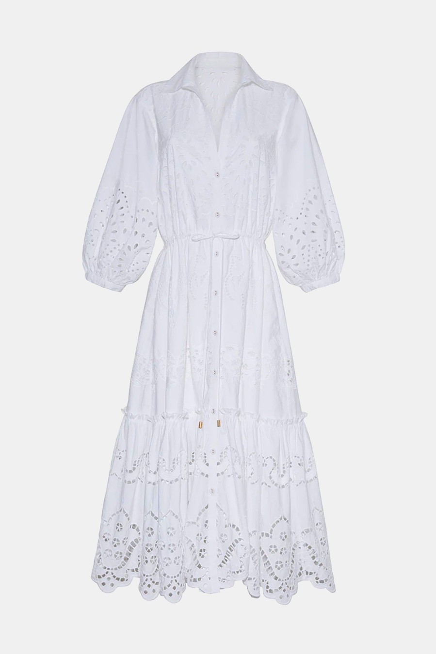 Dresses Cara Cara | Hutton Dress In Eyelet White