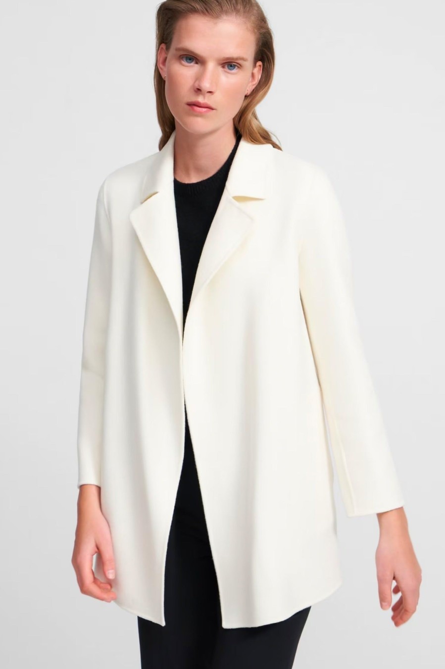 Coats And Jackets Theory | Clairene Wool Cashmere Coat In Ivory Neutrals